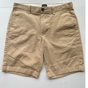 J Crew Khaki  Chino Shorts Tan Classic Fit Size 29 Travel Vacation Preppy Summer